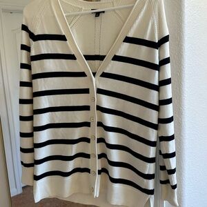 Talbots Black and White Cardigan